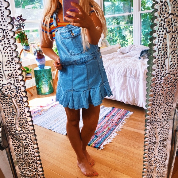 Denim - Peplum Picolina Overalls Light Wash